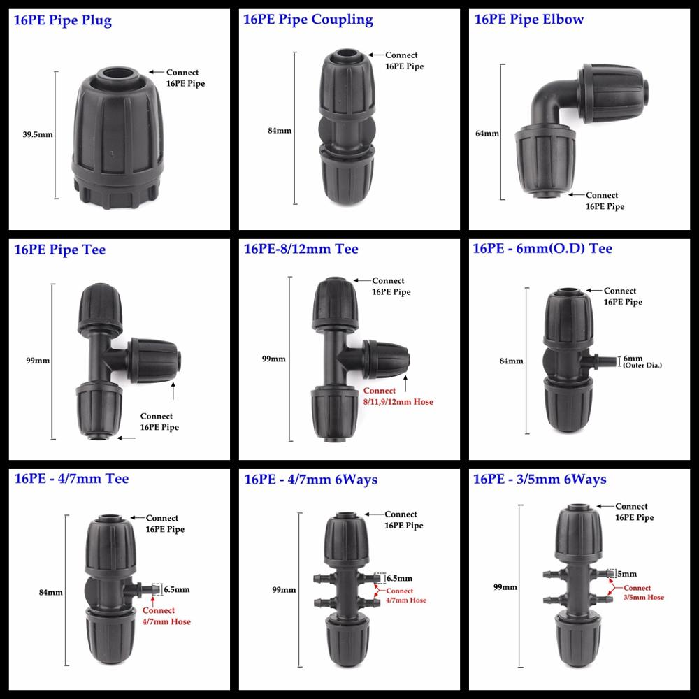 Farming Pipe For Agriculture - 2 Buah Baru 16Mm Konektor Pipa