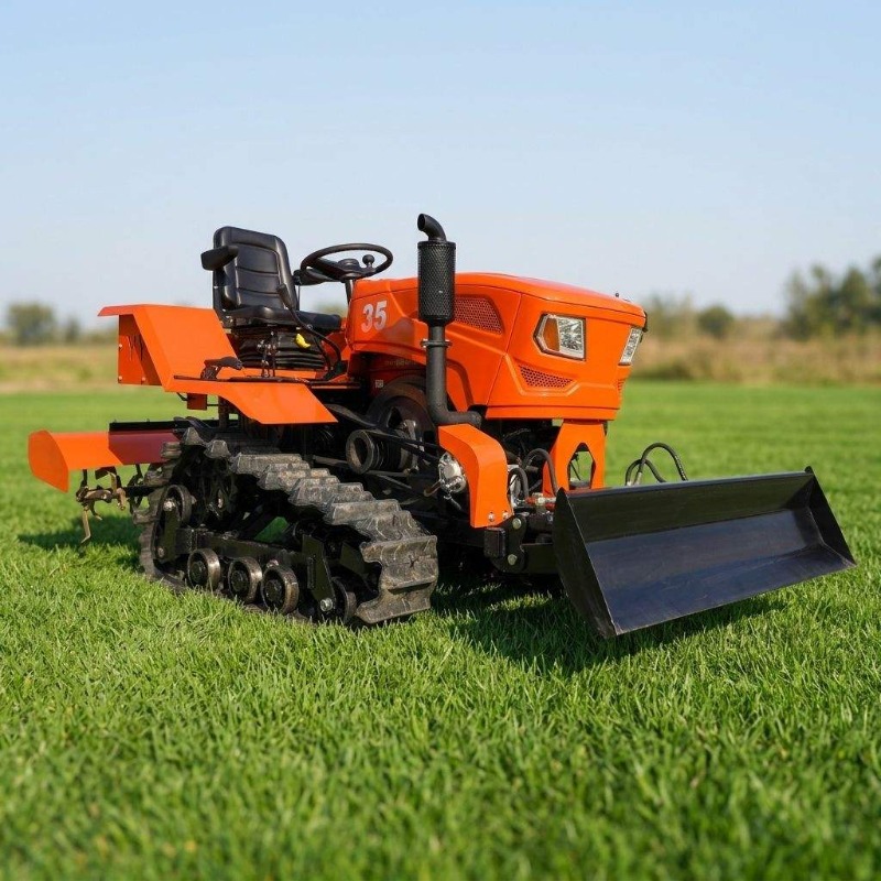 Traktor Crawler 4WD Rotary Til - Farming Agriculture Equipment ulasan dan harga
